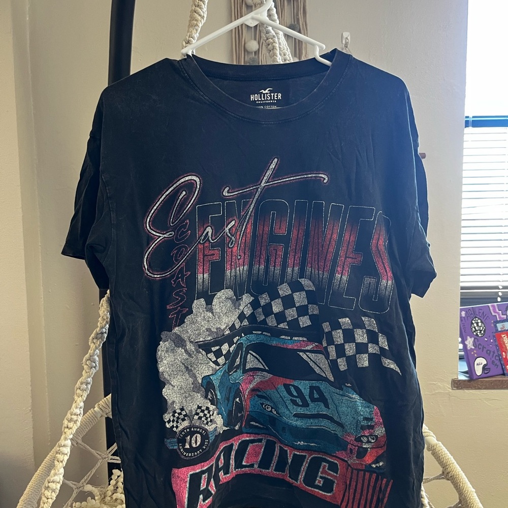 Hollister Kids Black Racing Graphic Tee